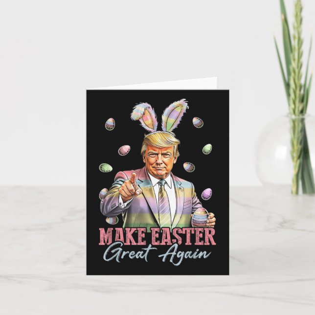 Carte Bunny Funny Trump Rendre Pâques grand Rabbit H (Devant)