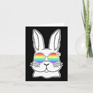 Carte Bunny Gay pride Lgbtq Bunny Rainbow Sungles Heureu