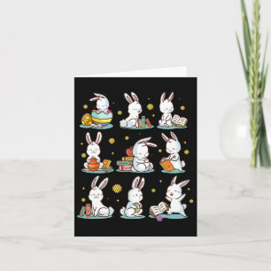 Carte Bunny Lecture Livre Happy Pâques Bookworm Enfants 