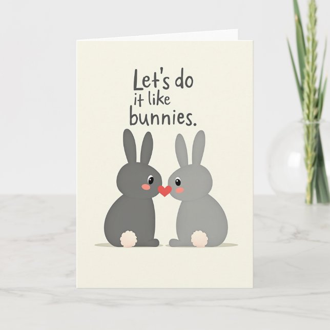 Carte Bunny Love Lets Do It Now Card (Devant)