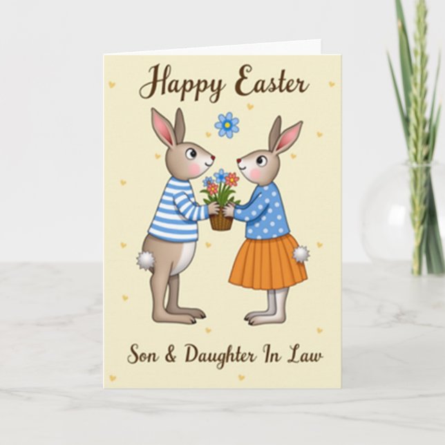 Carte Bunny Love Woven Basket Card (Devant)
