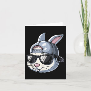 Carte Bunny Pâques cool Avec Casquette Drôle Ados Garçon