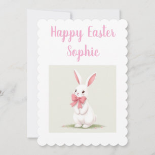 Carte Bunny Pâques personnalisée