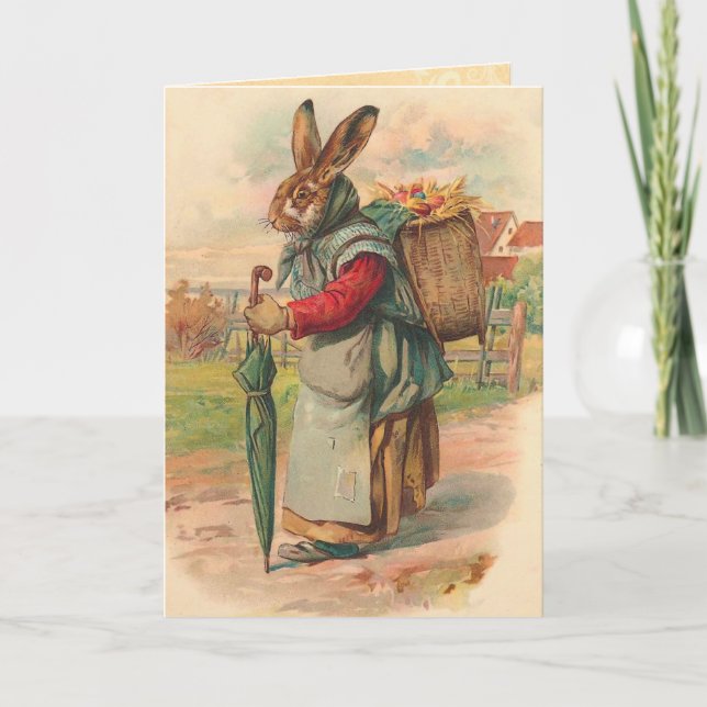 Carte Bunny Pâques vintage (Devant)