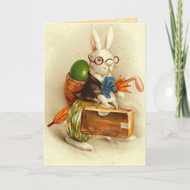 Carte Bunny Pâques vintage (Devant)