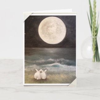 Carte Bunny Rabbit Card - Je t'aime à la Lune...