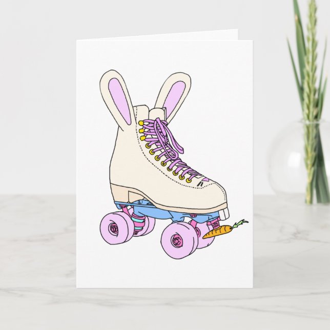 Carte Bunny Roller Skate (Amusement / Cartoon / Pâ (Devant)