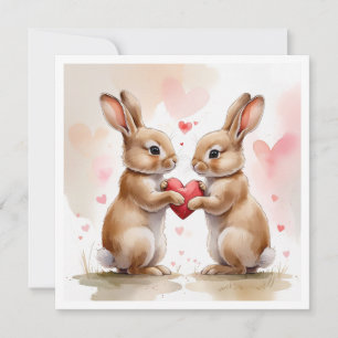 Carte Bunny romantique