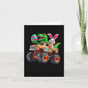Carte Bunny T-rex Monster de Pâques Camion Dino Funny Bo