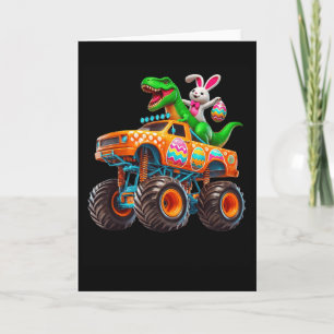 Carte Bunny T-rex Pâques Monster Truck Dino Drôle Garçon