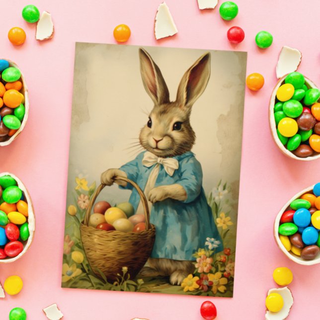 Carte Bunny vintage de Pâques (Créateur téléchargé)