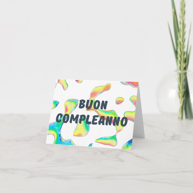 Carte Buon compleanno, heureux anniversaire italien (Devant)