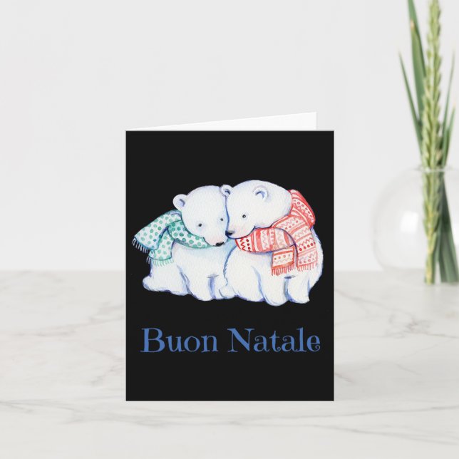 Carte Buon Natale Bears Joyeux Noël Bon Noël (Devant)