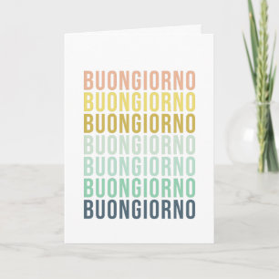 Carte Buongiorno Italien Bonjour Typographie Mignonne Co