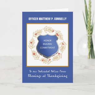Carte Bureau de police Bénédiction religieuse Thanksgivi