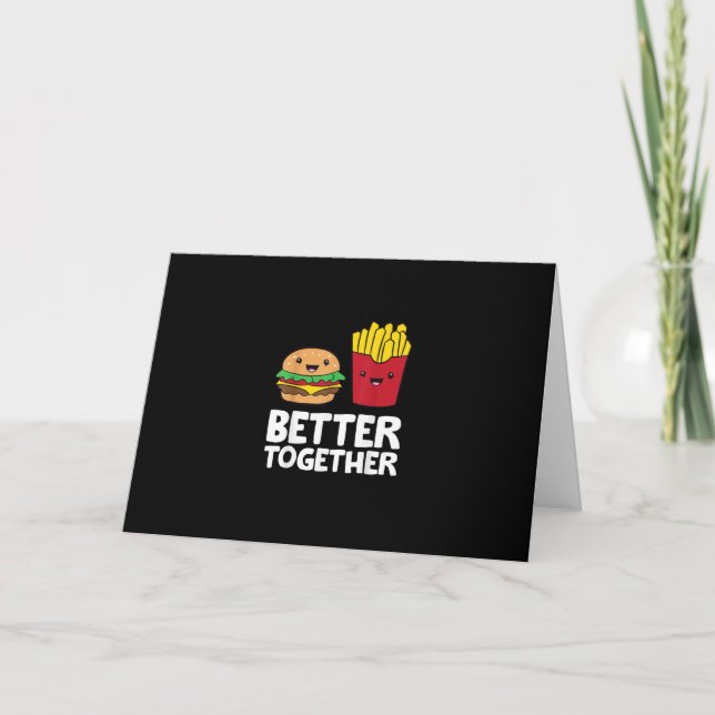Carte Burger Et Frites Mieux Ensemble Graphique Ludique  (Devant)