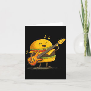 Carte Burger Sourire avec Guitare pour Rocker de la Nour