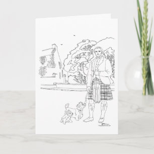 Carte Burleigh Castle Highlander Westie Dogs Card
