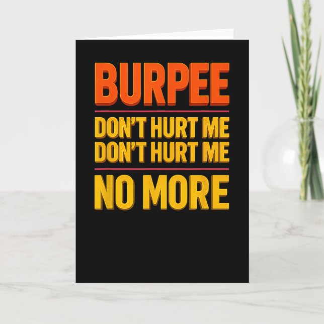 Carte Burpee Don't Hurt Me Funny Fitness 90s Workout Bol (Devant)