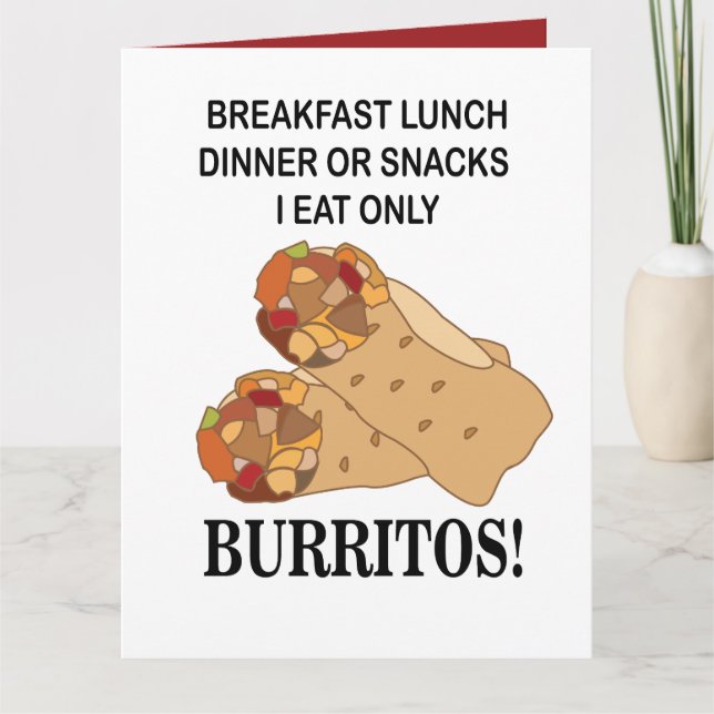 Carte Burritos Je Ne Mange Que Burrito (Devant)