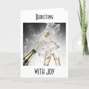 CARTE BURSING WITH JOY=FÉLICITATIONS WITH CHAMPAGNE