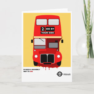 Carte Bus Londonien Rouge Brit Pop Art Saint Valentin