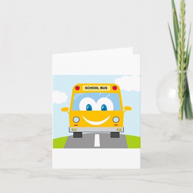 Carte Bus Scolaire Jaune Sourire (Créateur téléchargé)