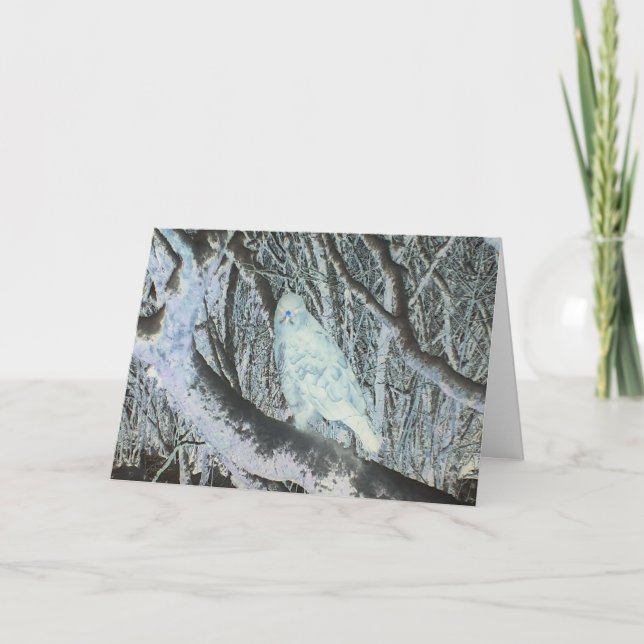 Carte Buse ombreuse perchée dans une oeuvre d'art forest (Devant)