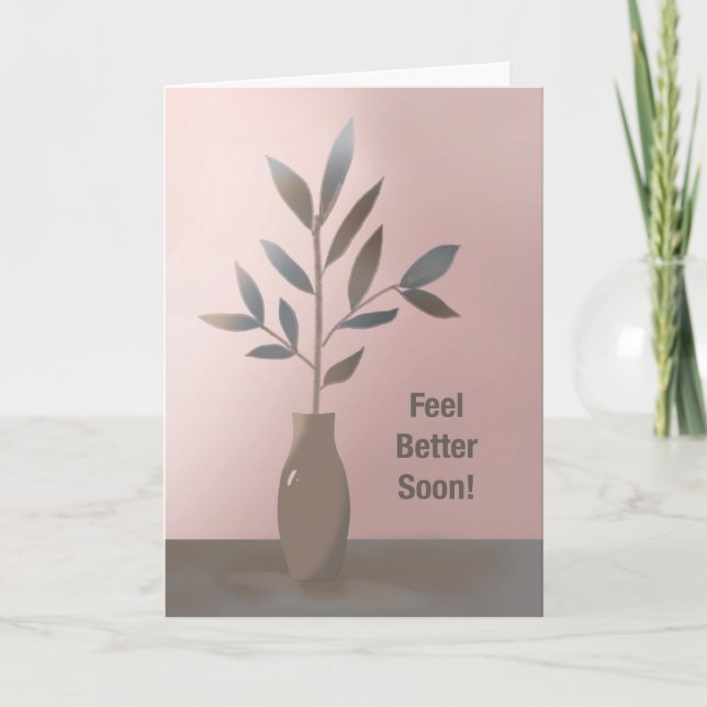 Carte Business Get Well with Minimalist Vase of Branches (Devant)