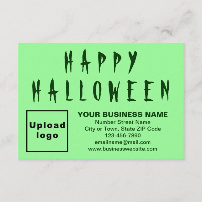 Carte Business Halloween Petit feu vert plat Salutation (Devant)