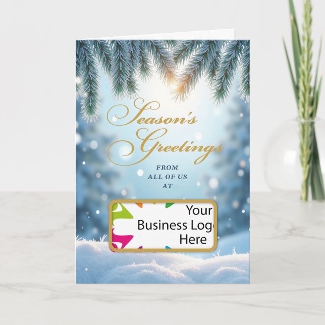 Carte Business Logo Christmas Season’s Greetings Snow (Devant)