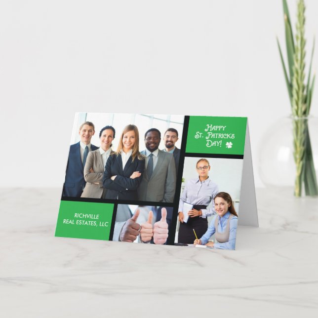 Carte Business St. Patrick's Day Photo, Nom personnalisé (Devant)