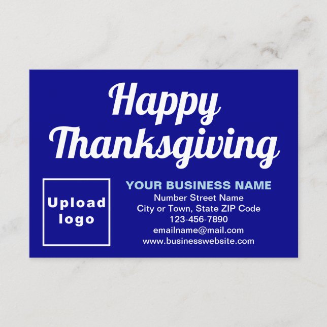 Carte Business Thanksgiving Small Blue Flat Salutation (Devant)