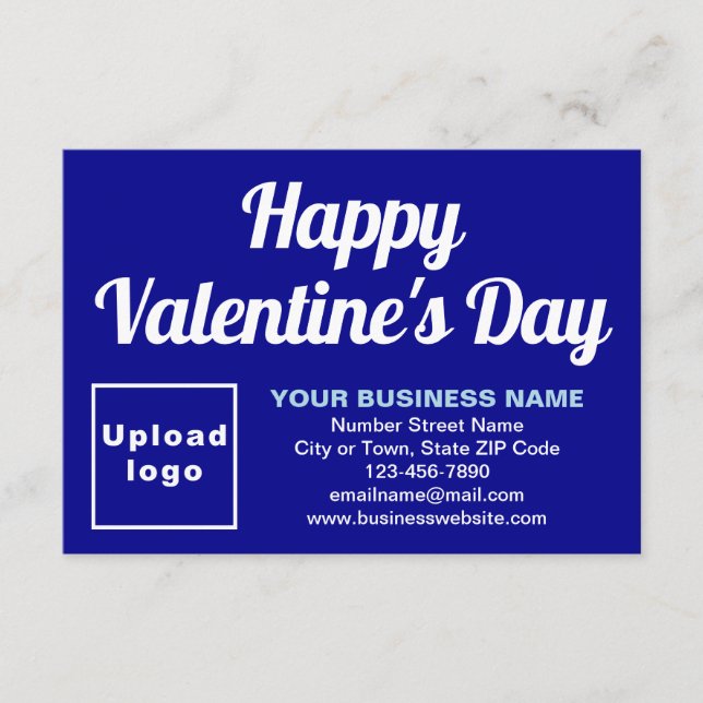Carte Business Valentine Small Blue Flat Grey Card (Devant)