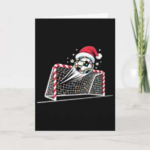 Carte But de foot de Noël Ll Lumières Santa Xmas Enfants