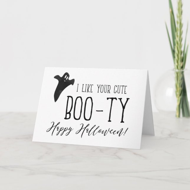 Carte Butin mignon heureux de Halloween (Devant)