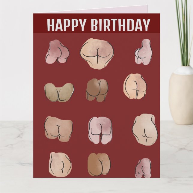 Carte BUTT MAN FUNNY BANTHDAY Greeting Card (Devant)