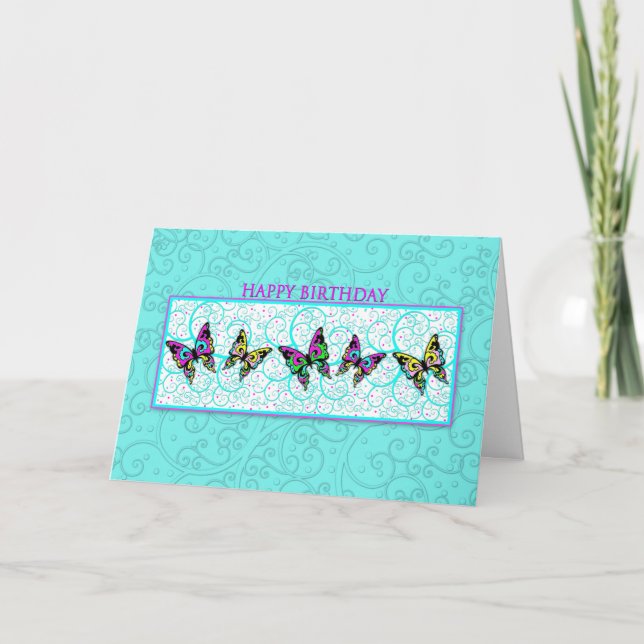 CARTE BUTTERFLITS ET NAUCHES ANNIVERSAIRE (Devant)