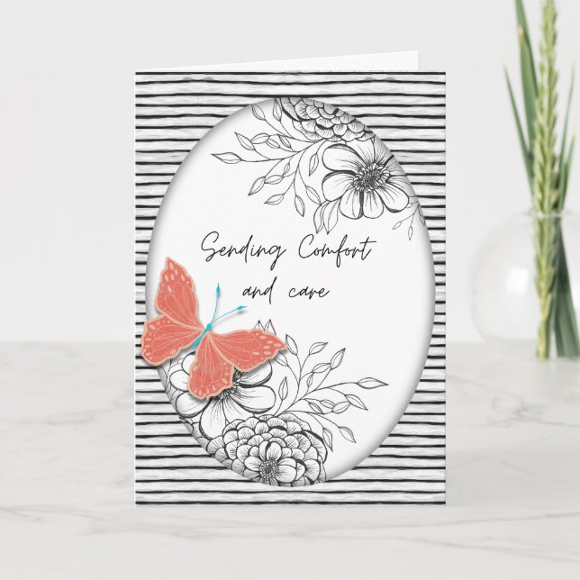 Carte Butterfly and Botanicals Sympathy  (Devant)