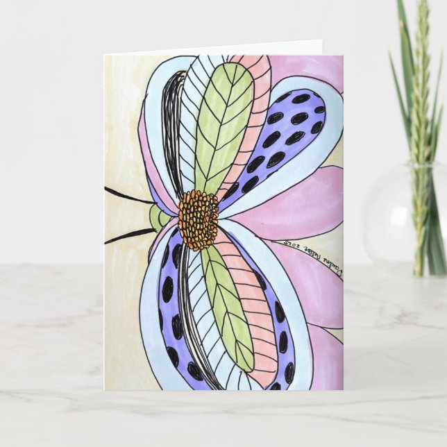 Carte Butterfly Flower Blank (Devant)