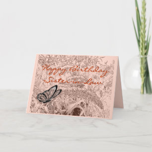 Carte Butterfly on bush pencil sketch - any occasion
