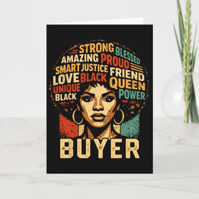 Carte Buyer Black History Month Powerful Black Pride Art (Devant)