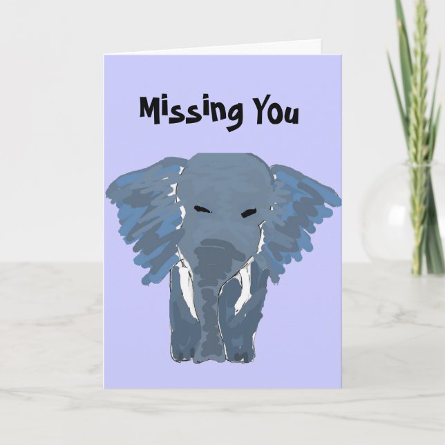Carte BY- Artsy Elephant Missing You Card (Devant)
