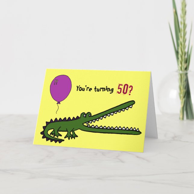 Carte BY- Funny Croc 50th Birthday Card (Devant)