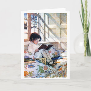 Carte By the Window en hiver, Jessie Willcox Smith