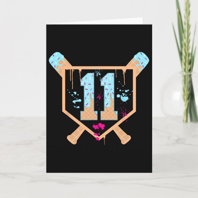 Carte Bysebyll 11 ans Crème Glacée Drip 11e Anniversaire (Devant)