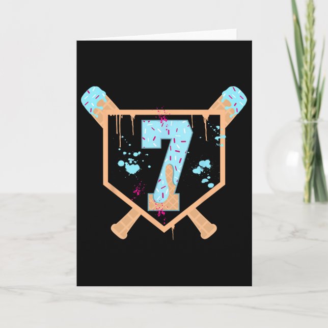 Carte Bysebyll 7 ans Crème glacée Drip 7e anniversaire B (Devant)