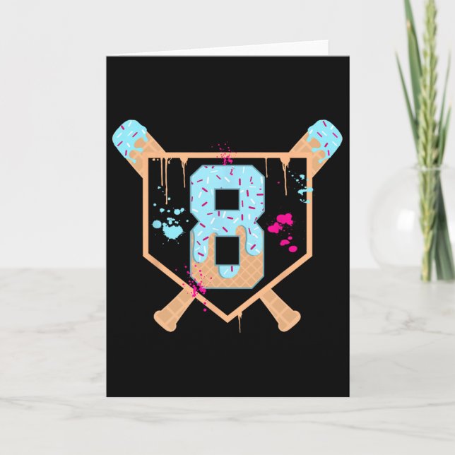 Carte Bysebyll 8 ans Crème Glacée Drip 8e Anniversaire B (Devant)