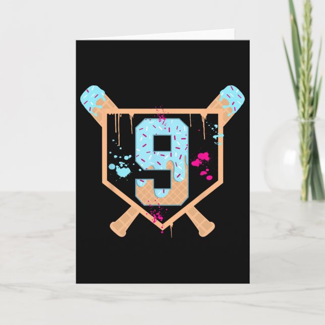 Carte Bysebyll 9 ans Crème glacée Dégoulinante 9e Annive (Devant)