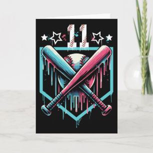Carte Bysebyll Drip 11e anniversaire garçons numéro 11 j